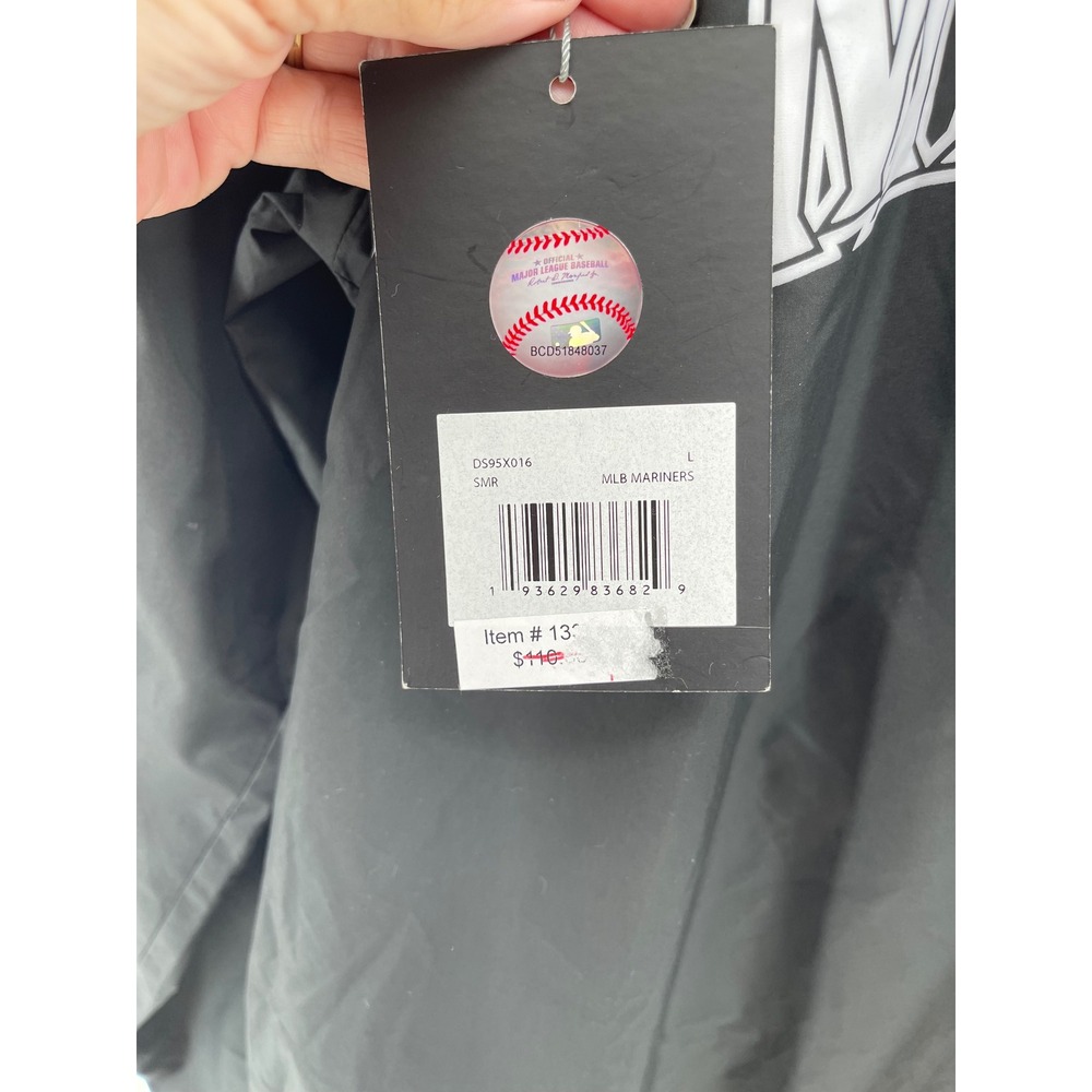 DKNY Sport MLB Seattle Mariners Windbreaker Jacket Full Zip Womens LG Black NEW - Picture 5 of 16